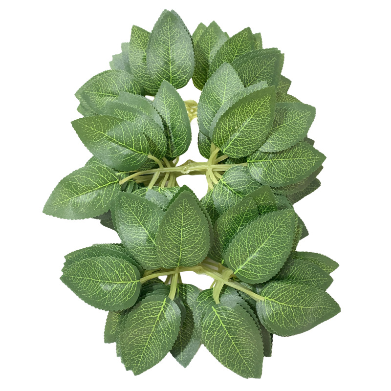 Factory supply simulation leaves simulation rose leaves silk screen silk cloth leaves 6 rose leaves simulation green plant leaves