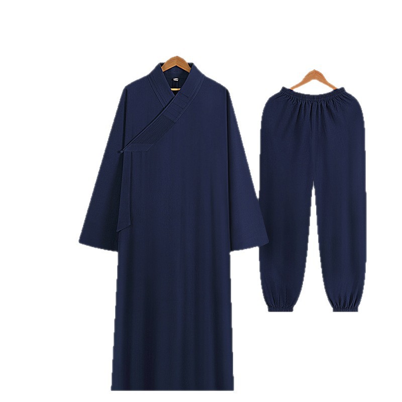 Taoist Clothing for Spring, Autumn, and Summer: Taoist Robe, Taoist Uniform, Taoist Costume, Practice Clothing, Tai Chi Uniform, Wudang Sanqing Collar Taoist Robe for Men and Women