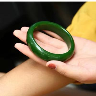 Glass Jade Bracelet, Jade Powder Spinach Green Women's Bracelet, Jade Bracelet Supply, Imitation Jade Bracelet Wholesale