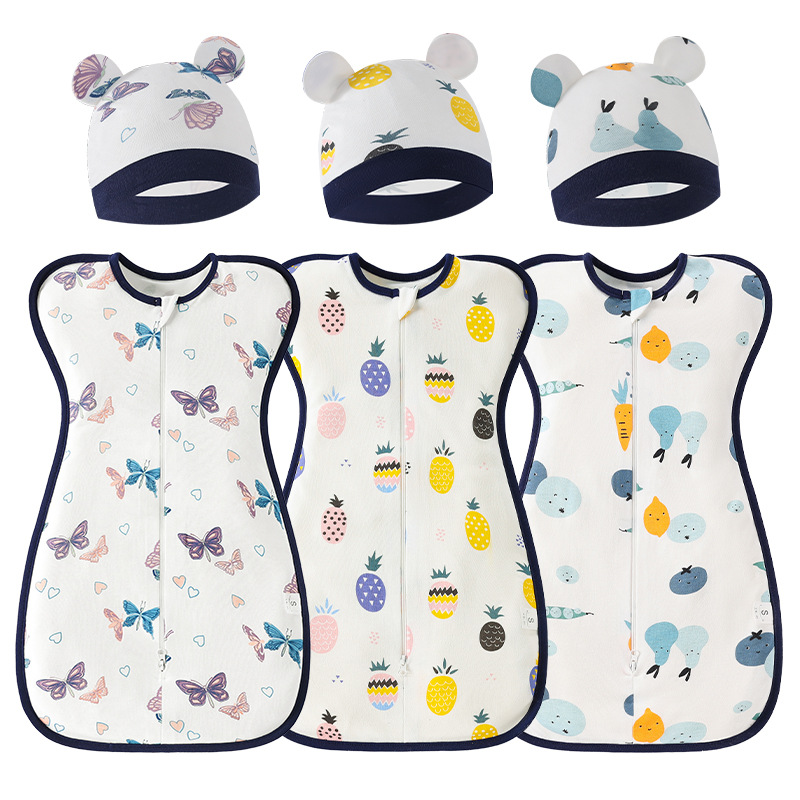 Outer membrane European and American newborn anti-startling swaddling baby surrender sleeping bag baby raise hand swaddling towel pajamas