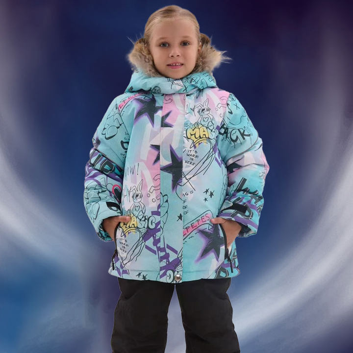 Cross-Border Children's Ski Clothing Fleece-Lined Jacket Top Overalls Children's Clothing Windproof Waterproof Warm Jacket for Small and Medium-Sized Children