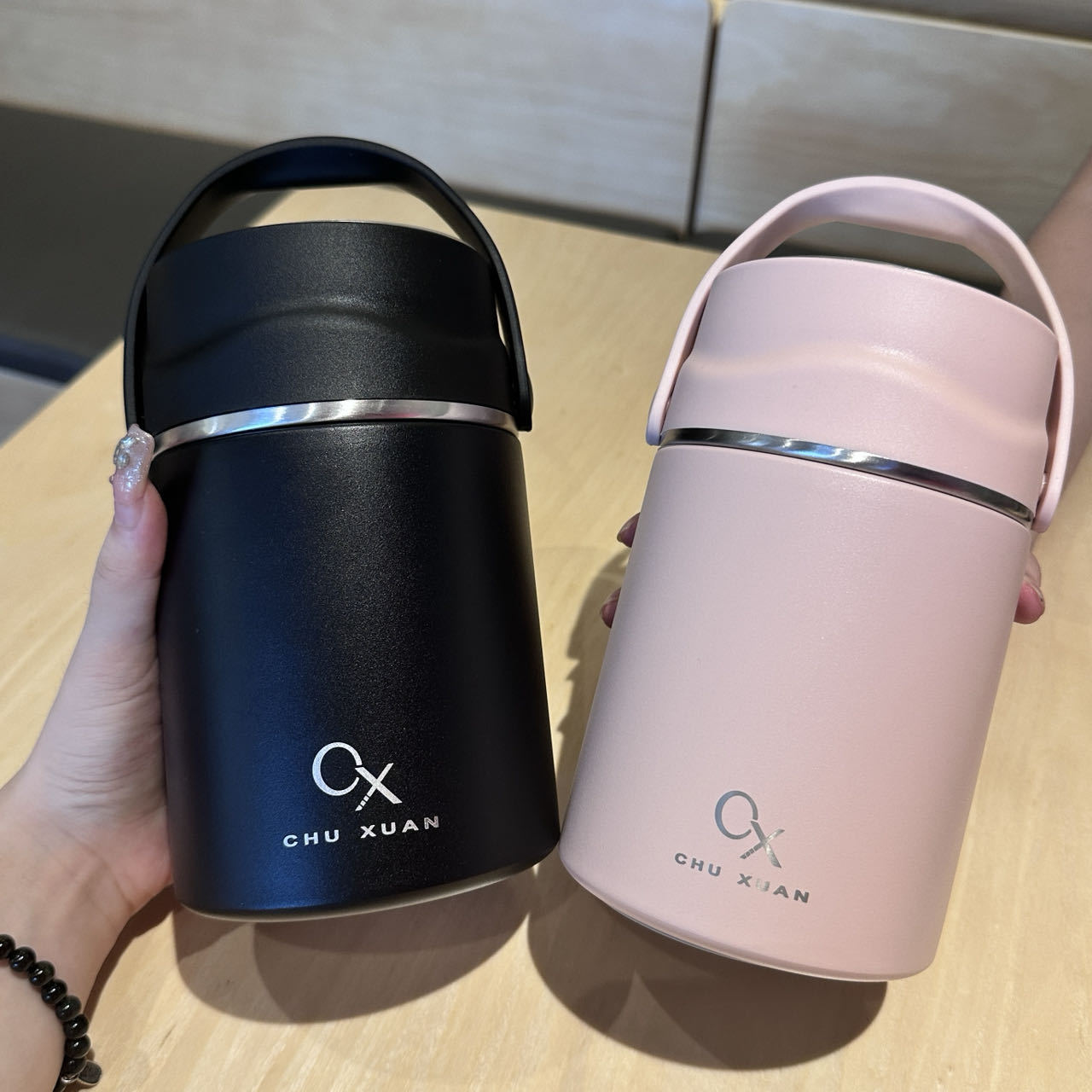 New Large-Capacity Cream-Colored 316 Stainless Steel Stew Beaker, Satchel Office Worker Satchel Insulated Lunch Box Bucket