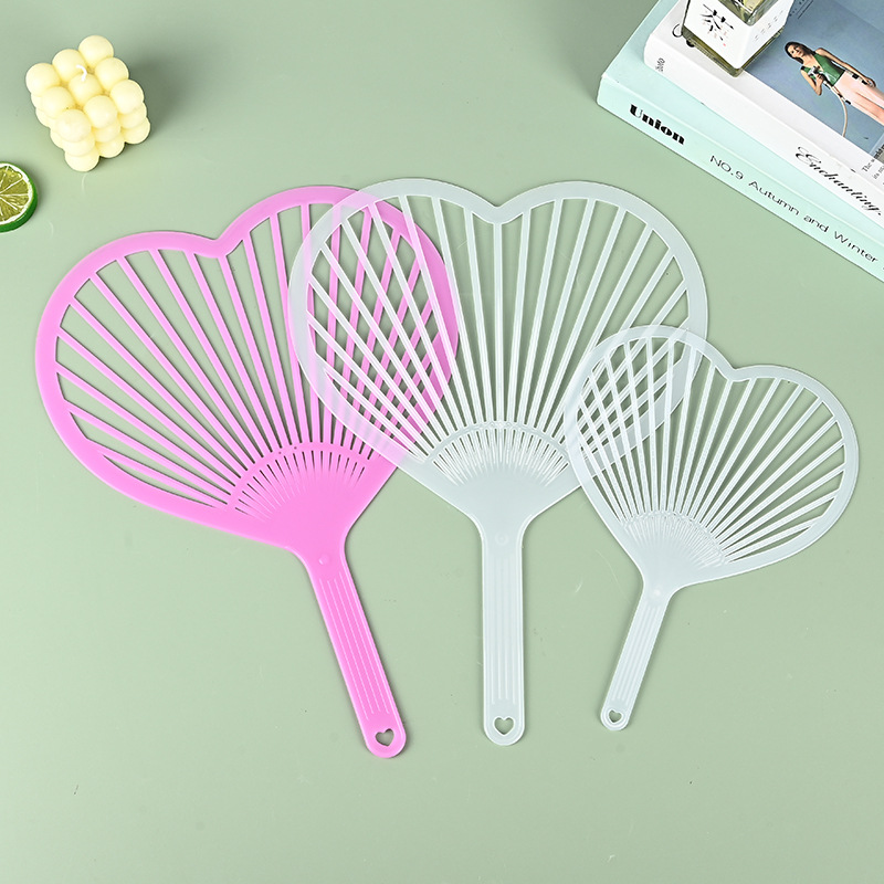 DIY вентилятор поддержки звезды, рекламный вентилятор, пластиковый пустой однотонный вентилятор, черно-белая ручка в форме сердца, oversized вентилятор любви