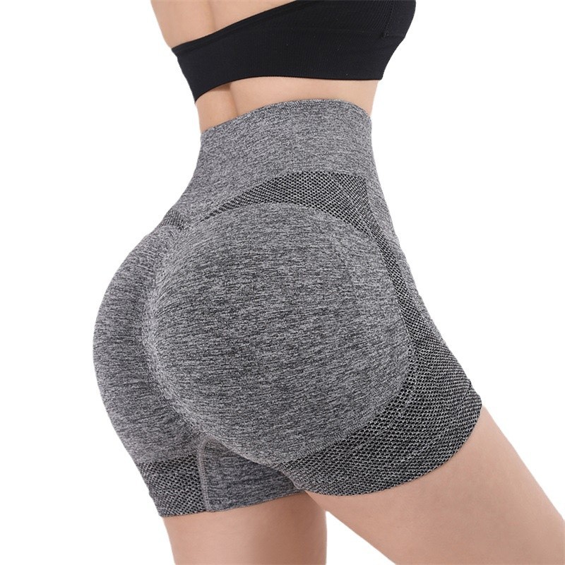 Cross-border European and American Peach Hip Hip-lifting Fitness Pants Women's Yoga Abdominal Tinker High Waist Sexy Hip Outer Wear Running Shorts Women