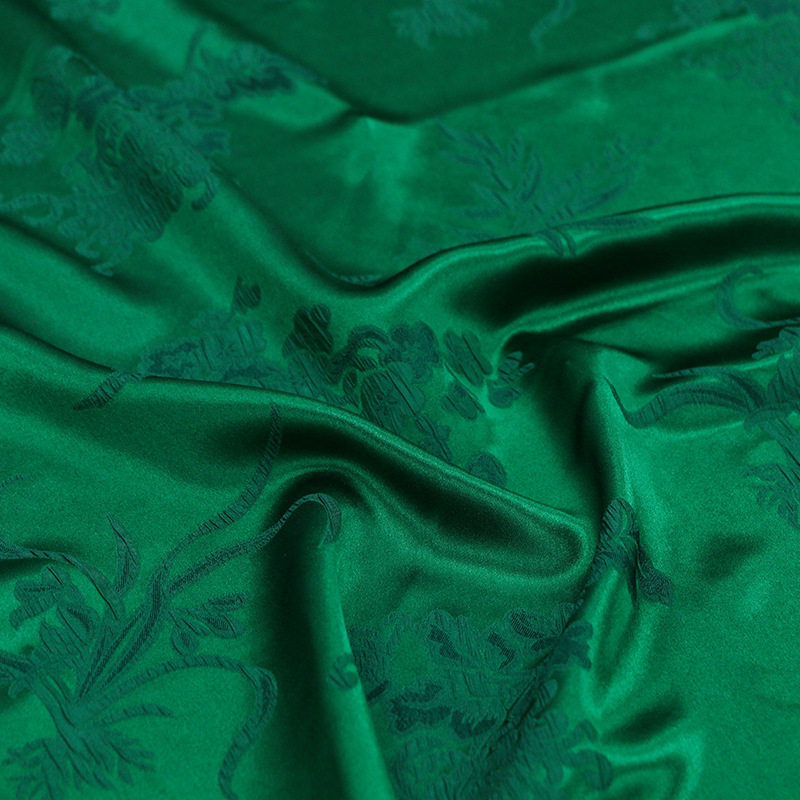 Four Gentlemen Plum Orchid Bamboo Chrysanthemum Stretch Silk Crown Music Crepe Embossed Jacquard Fabric Artistic Style Cheongsam Hanfu Fabric