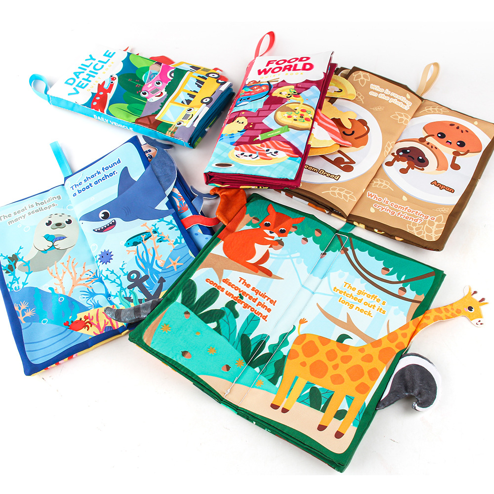 Source Manufacturer 0-3 Years Old Baby Tail Cloth Book Can Be Chewed and Torn, Baby Cloth Book Early Education Toy