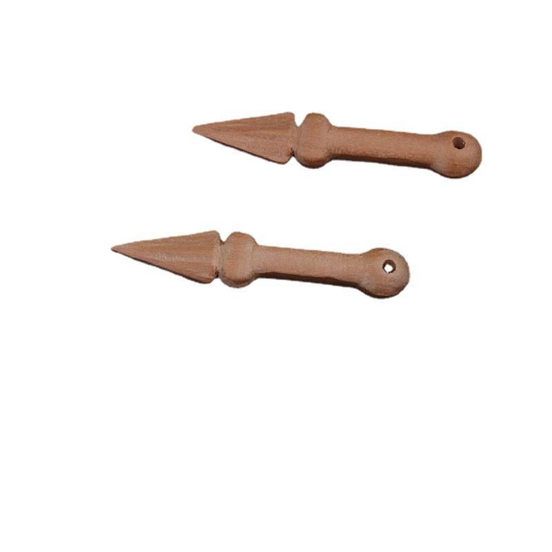 Small dragon head sword peach wood sword pendant baby necklace small sword knife wood carving peach wood sword accessories