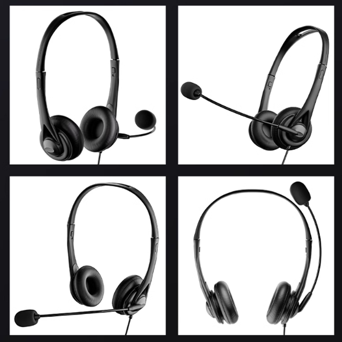 Business Office Headset English Teaching Wired Headset Telephone Line Control Call Headset Factory Wholesale