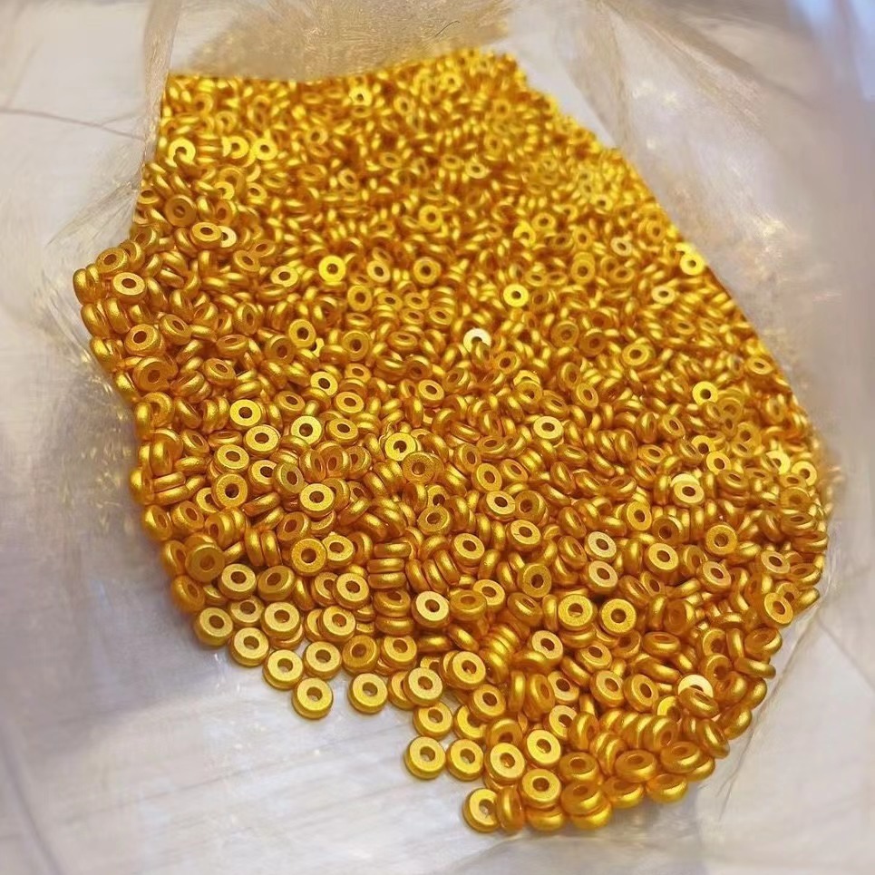 Color-preserving ancient sand gold packing gasket loose beads spacer bracelet accessories diy bracelet necklace beaded material spacer