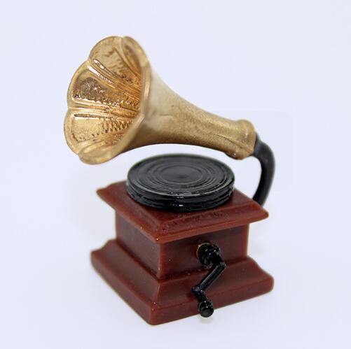 Миниатюрная еда, игрушечная сцена, модель, мини фонограф