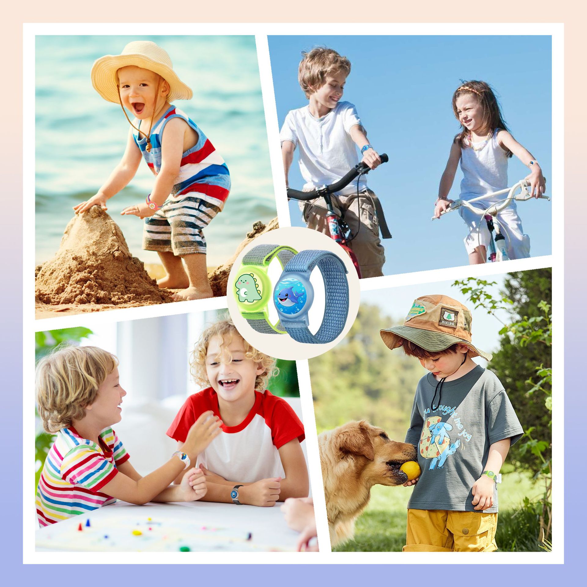 Suitable for Airtag Protective Cover Apple Positioning Anti-lost Nylon Waterproof Strap Airtag Cartoon Children's Bracelet