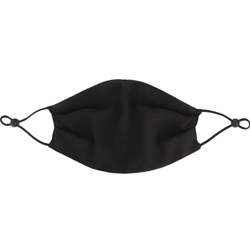 Mulberry Silk Mask Sunshade Breathable Spring, Summer, Autumn and Winter Mask Silk Enlarged Sun Protection for Men and Women Black Jikai