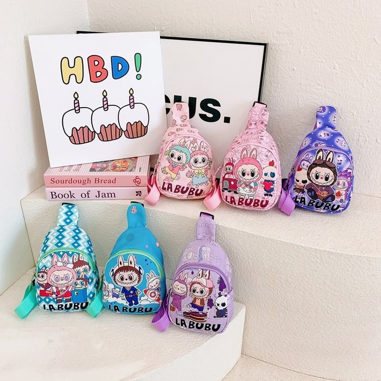 Детская сумка на грудь, новая, милая, кроссбоди для учеников начальной школы, с мультяшным принтом, для мальчиков и девочек, повседневная дорожная сумка, кошелек для монет