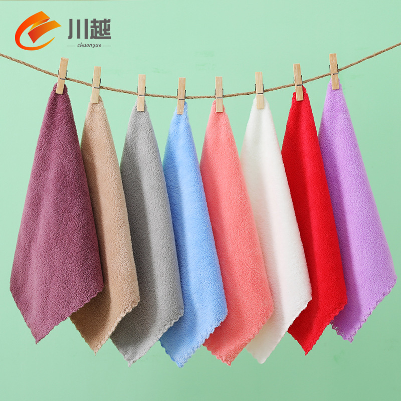 Квадратное полотенце из кораллового велюра оптом для детского сада мягкое и абсорбирующее домашнее кухонное полотенце
