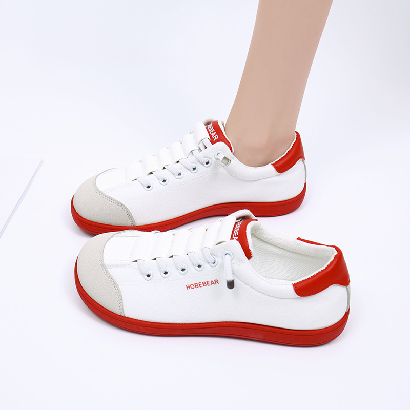 Cross-Border Popular Export Large-Size Breathable Slip-On Canvas Wide-Foot Couple's Cloth Shoes, White Shoes, Wide-Toe Barefoot Shoes for Women