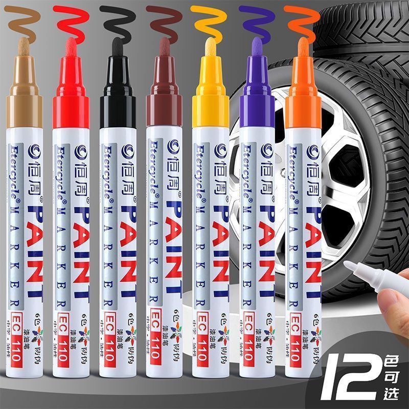 Hengzhou Paint Pen Black and White Colorful Oily Marker Touch-Up Pen Waterproof Industrial Non-Fading Graffiti Pen Tire Pen