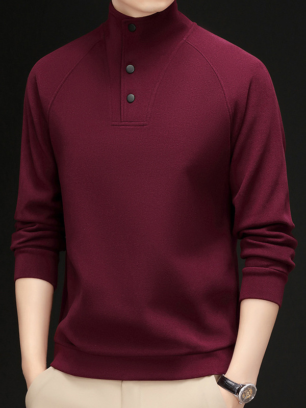 Top velvet quality autumn and winter interior fleece-lined bottoming shirt new fabric warm popular men's light luxury