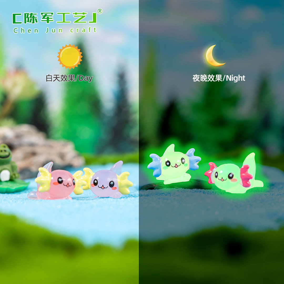 Micro-Landscape Ornaments, Luminous Hexagonal Dragon Ornaments, Fish Tank, Moss Landscaping, Resin Crafts, Desktop Ornaments