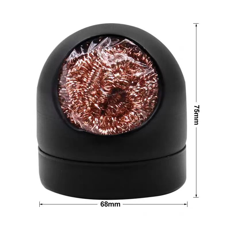 Electric soldering iron nozzle cleaner soldering iron tin removal ball seat quick tin removal copper mesh wire ball waterless cleaning soldering iron head