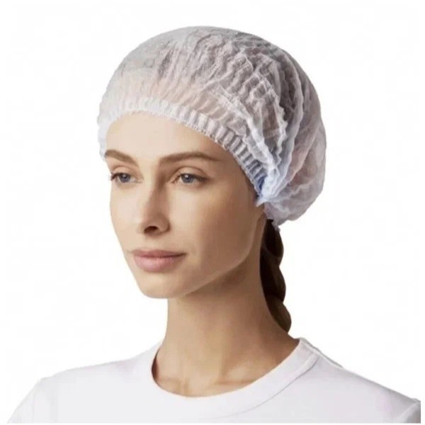 Disposable Strip Hat for Women Kitchen Chef Dust-Proof Hat Work Non-Woven Hood Mesh Hat Food Electronics Factory Thickeneded