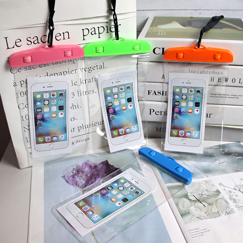 Outdoor wading touch screen swimming hot spring transparent mobile phone waterproof case stereoscopic transparent touch screen mobile phone waterproof bag