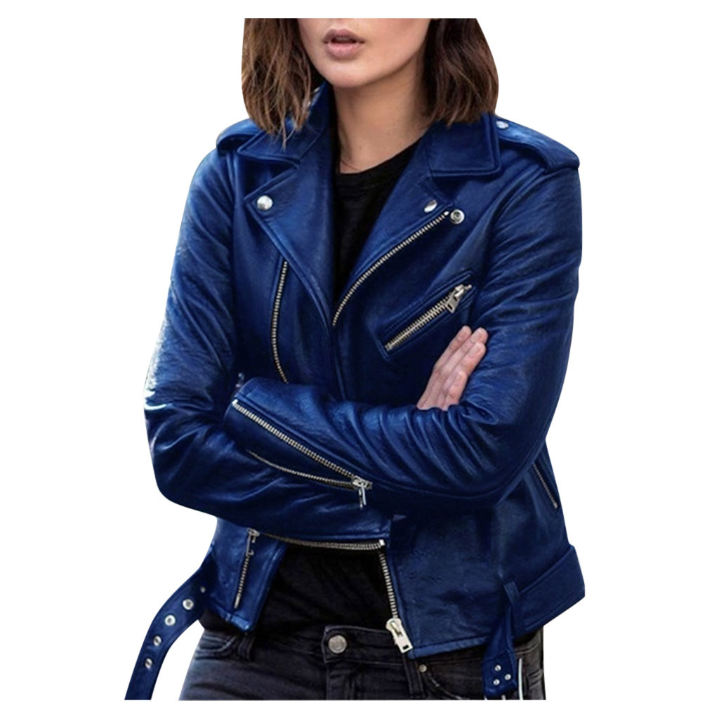 Spring and Autumn plus size women's short women's leather coat European and American motorcycle clothing slim winter jacket PU leather coat for women