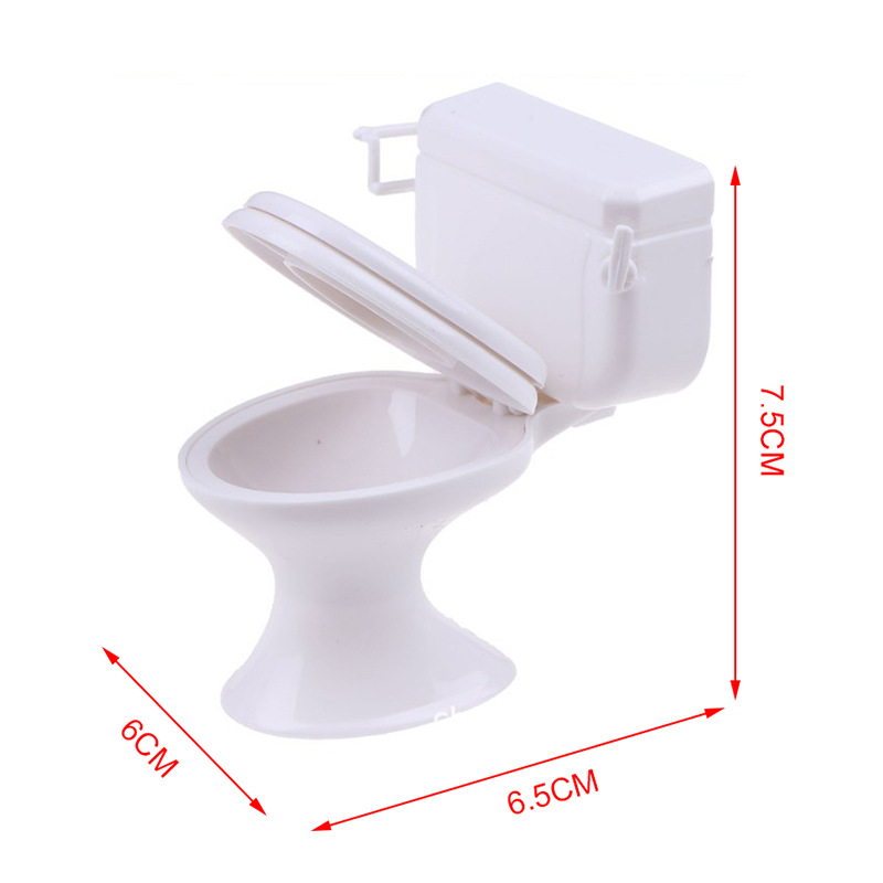 Doll House Miniature Simulation Mini White Toilet Plastic Play House Model Ornaments