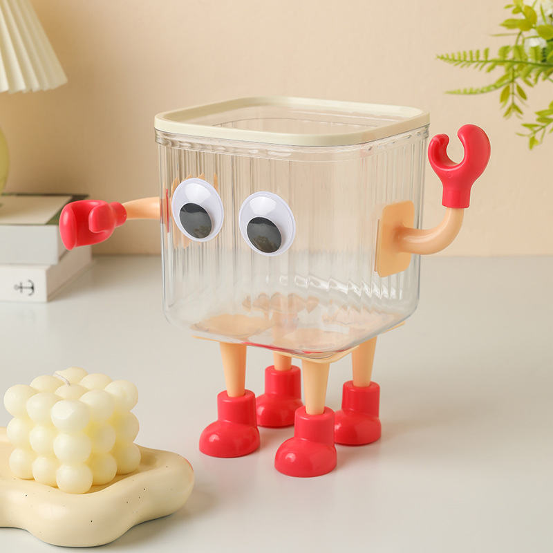 Cute Original DIY Round Head Shoes Foot Mat Small Feet Detachable Adhesive Free Decorative Tissue Box Trash Can Use