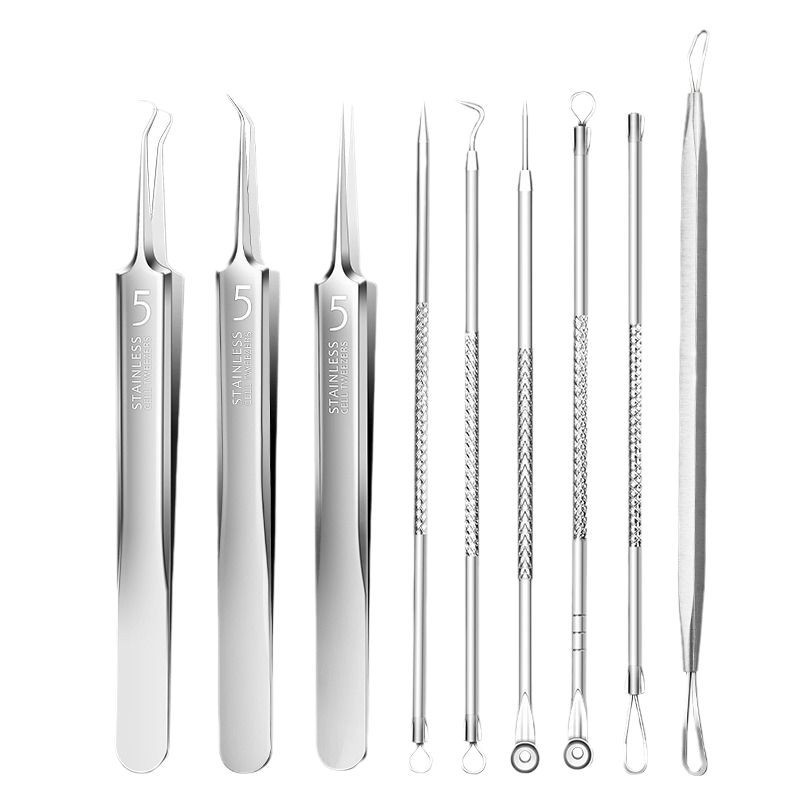 Cell Clip Ultra-Sharp No. 5 Stainless Steel Acne Clip to Remove Blackheads Tweezers to Squeeze and Remove Acne Fat Particles Acne Needle Set