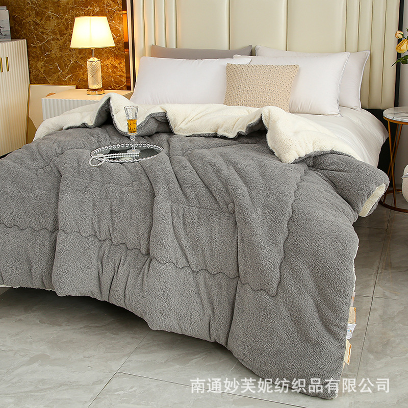 2025 new thick warm skin-friendly comfortable lamb fleece soybean quilt quilt core quilt