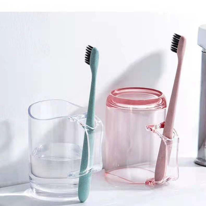 New Japanese Mouthwash Cup Teeth Cup Creative Couple Brush Cup Plastic Transparent Cup Cute Mouthwash Cup Storage Teeth