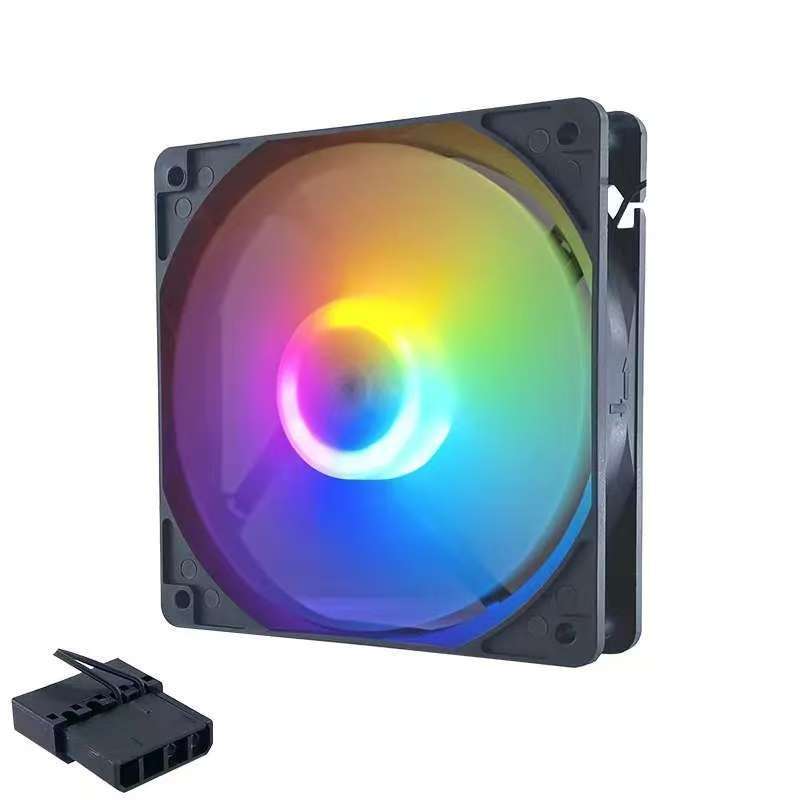 Magic space 12025 colorful 12CM chassis fan desktop chassis cooling LED lights cooling fan large 4P