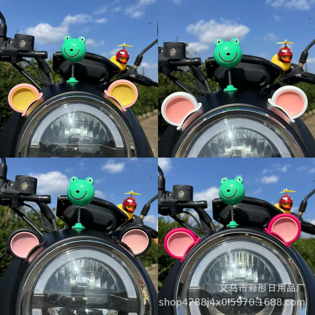 Electric car helmet decorations cute bear ears motorcycle decoration modified accessories cat ears casual stickers car stickers