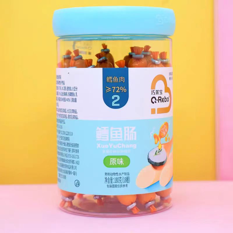 September 2025 Qiaolaibao Fish Sausage Cod Fish Sausage 180g Canned Fish Sausage Snack Ham Sausage Cod Sausage Meat