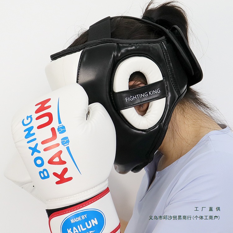 Boxing Helmet for Adults and Children Actual Combat Head Protection Sanda Muay Thai Boxing Competition Head Protective Cover Monkey Face Sanda Protective Helmet