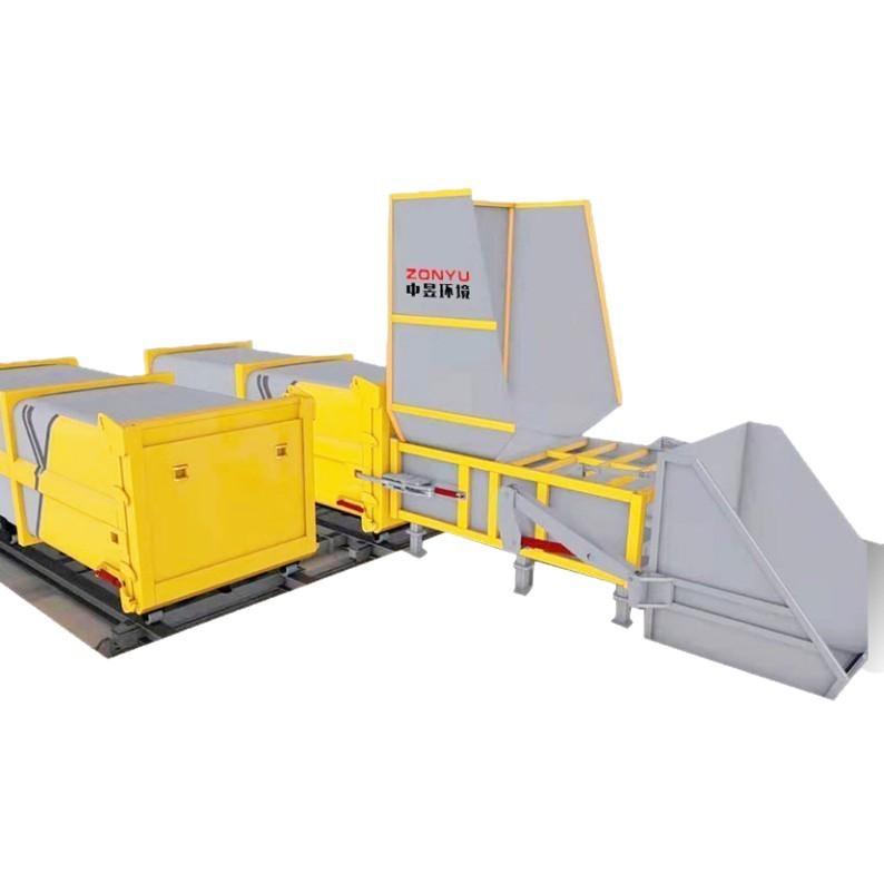 20-Ton Small Horizontal Split-Type Compression Garbage Station Horizontal Direct Compression Garbage Transfer Station Garbage Compressor