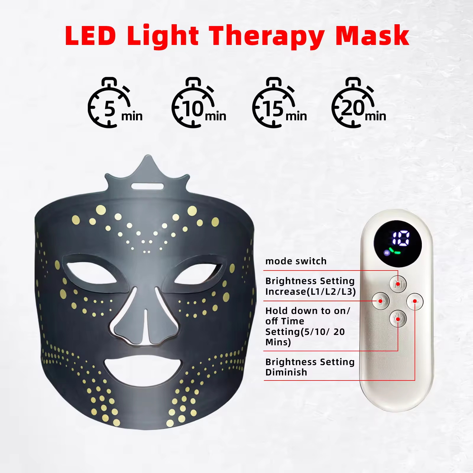 New Beauty Mask LED Light Beauty Instrument Face Mask Beauty Household Photon Skin Rejuvenation Instrument Introduction Instrument