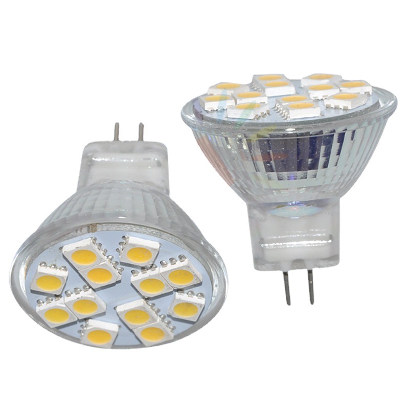 MR11 GU4.0 Lamp Cup 5050SMD 12 Lights LED AC/DC12V 24V Wide Pressure Spotlight Glass