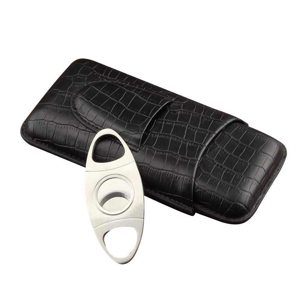 Cigar Leather Case Portable Set Cigar Crocodile Leather Bag Cigar Case Travel Cigar Moisturizing Case