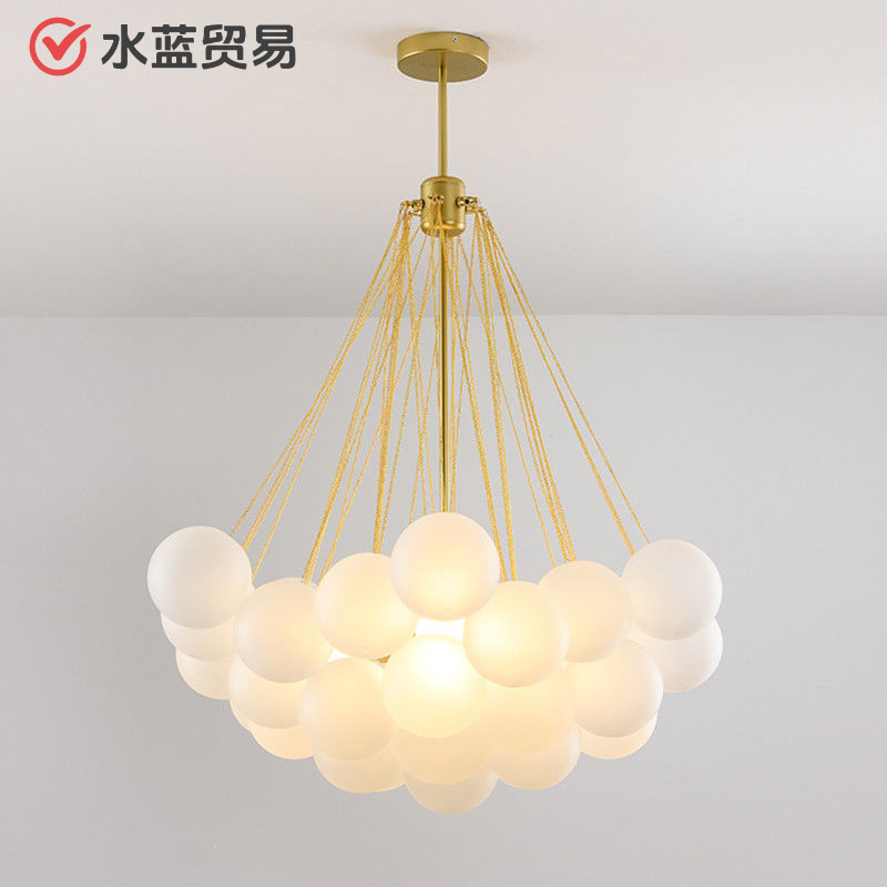Северный кремовый стиль арт пузырьковая лампа люстра из перламутрового матового стекла ресторанная лампа волшебная фасоль свет для гостиной роскошная лампа
