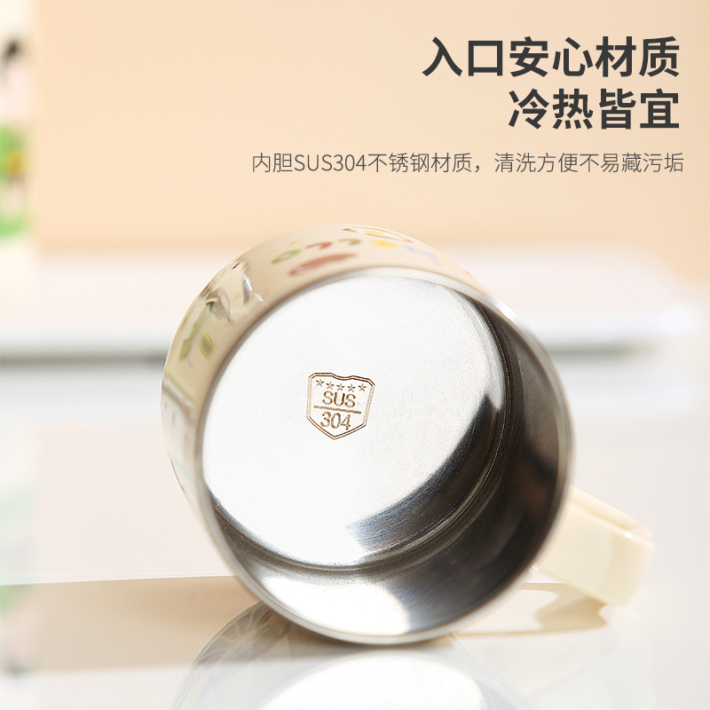 Wow, 304 Stainless Steel Mouthwash Cup, Family Series with Handle, Round Mouthwash Cup, Multiple Sizes, Enlarged Toothbrush Cup