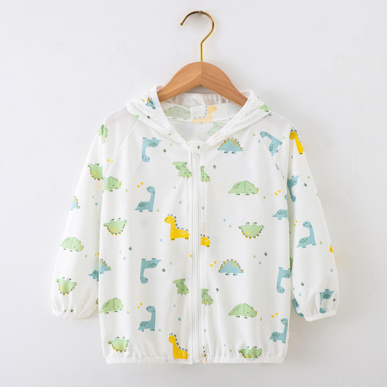 Children's Sun Protection Clothing Spring and Summer Baby Pure Cotton Outwear Thin Baby Hoodie Breathable Outwear Windproof Boys and Girls Clothing
