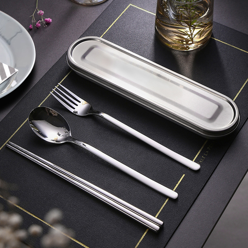 Набор столовых приборов для студентов, 3 предмета, портативная упаковка