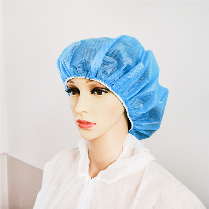 Disposable Non-Woven Round Hat Chef Hat Men's and Women's Food Work Hat Breathable Dust-Proof Hood Anti-Oil Stain Anti-Hair