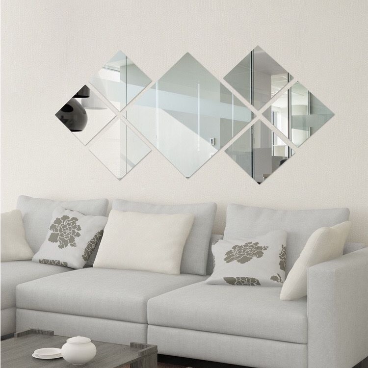 Acrylic wall stickers self-adhesive Mirror stickers square oval bedroom decoration mirror home decoration wall stickers manufacturers