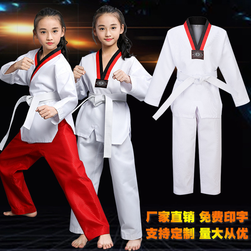 Детские и взрослые куртки для тхэквондо с длинным и коротким рукавом для мужчин и женщин, весенние и летние тренировочные костюмы для тхэквондо, модная одежда для тхэквондо
