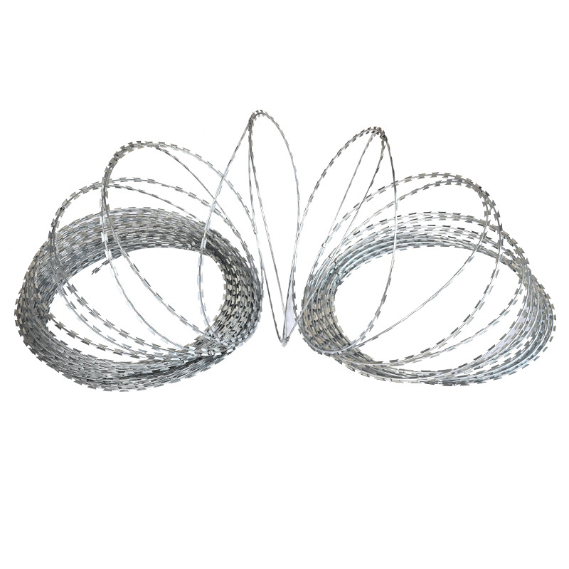 Spiral Snake Belly Knife Barbed Wire for Border Airport Protection Fence Stainless Steel Blade Barbed Wire