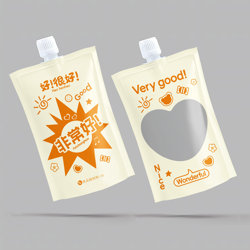 Cartoon Take-out Bag Disposable Convenient Chinese Medicine Liquid Packaging Bag Juice Beverage Yogurt Bag Transparent Self-supporting Suction Mouth Bag