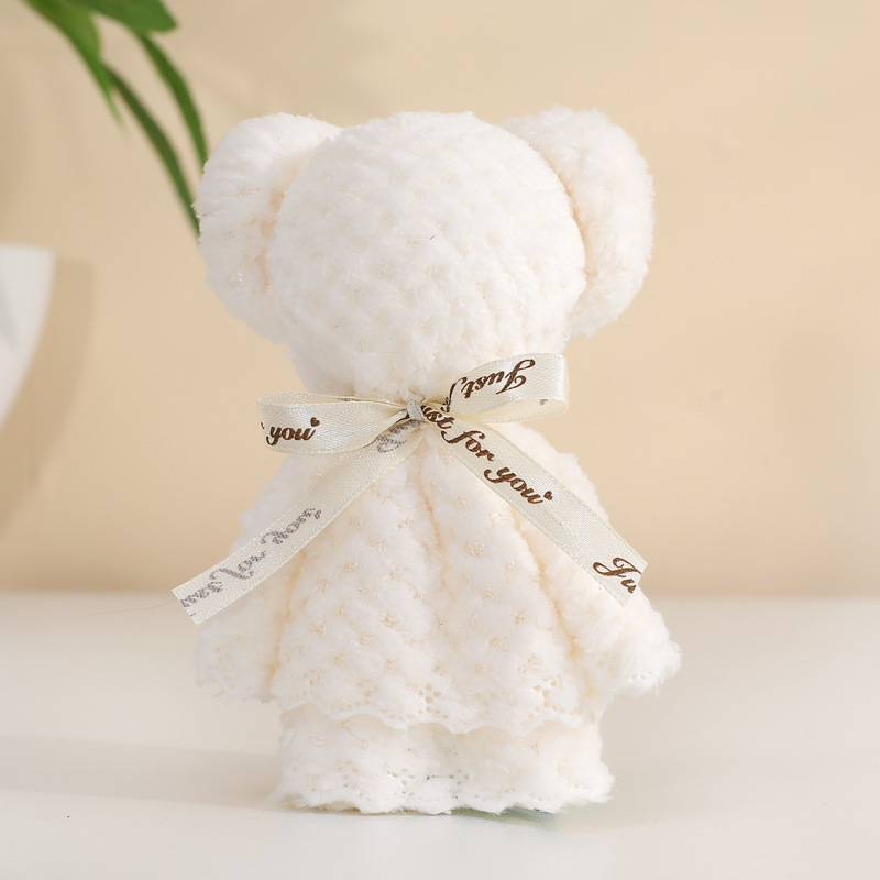 Coral velvet bear towel kindergarten graduation gift wedding gift opening activities hand gift wholesale