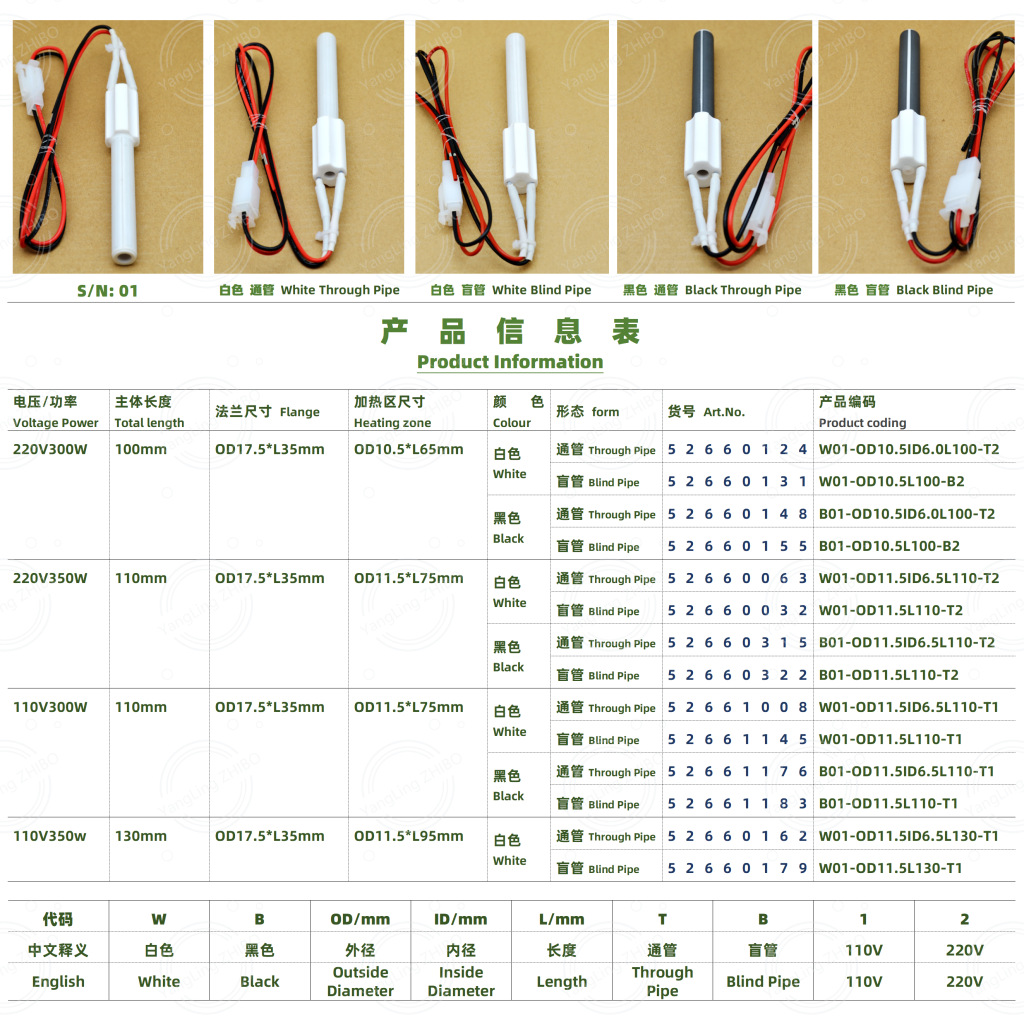 220V300W Ceramic Igniter Wooden Particle Furnace Ignition Rod High Temperature Resistant Antioxidant Long Life and Efficient